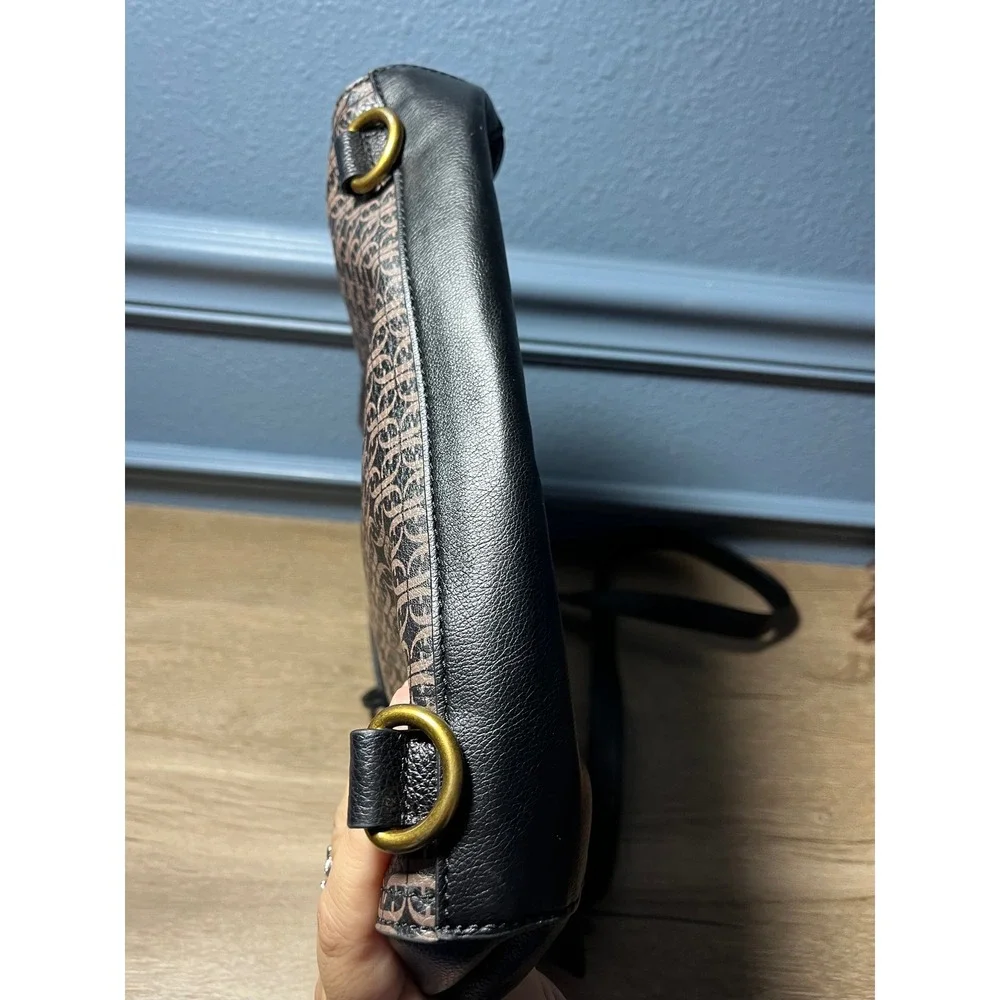 Fossil Convertible Floral Monogram Print Leather Backpack Satchel‎ Purse Bag